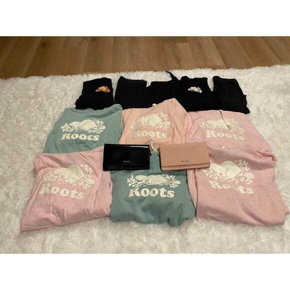HUGE Roots Canada Hoodie Sweatshirt Sweatpants LOT XS XXS Pink Black - Picture 6 of 9